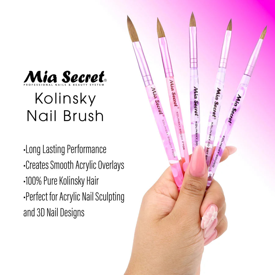 Mia Secret - Kolinsky Nail Brushes Art 3D Round - Image 2