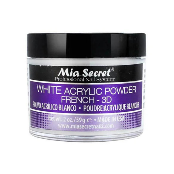 Mia Secret – White Acrylic Powder, 2oz, 4oz and 8oz