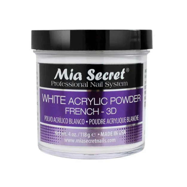 Mia Secret - White Acrylic Powder, 2oz, 4oz and 8oz - Image 2