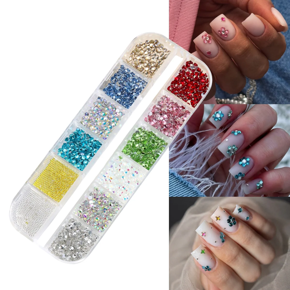 Mixed Rhinestone Nail Decorations