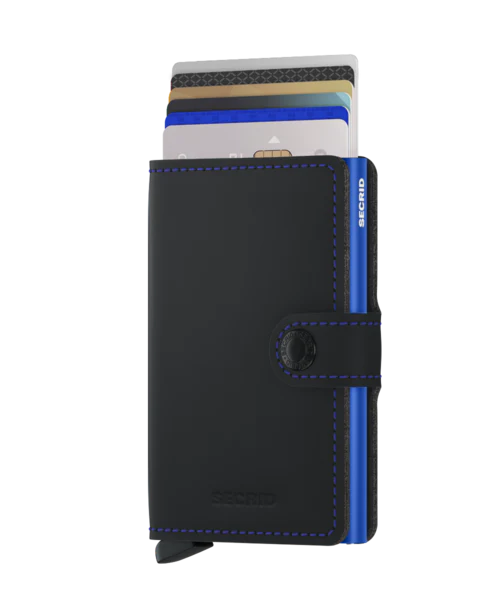 Miniwallet, Matte Black & Blue - Image 3