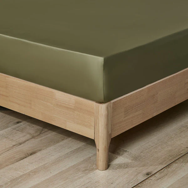 Fitted Sheet, Cotton Sateen Moss - Image 1
