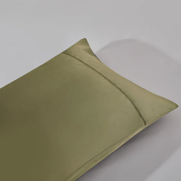 Pillowcase Set, Cotton Sateen Moss - Image 2