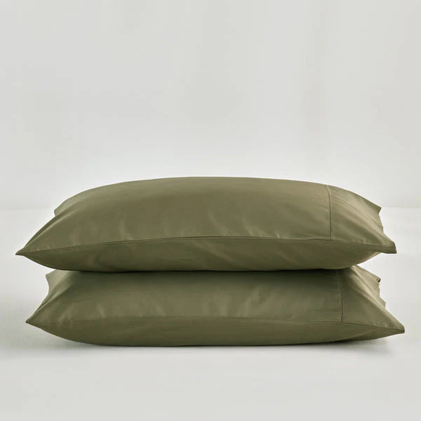 Pillowcase Set, Cotton Sateen Moss - Image 1