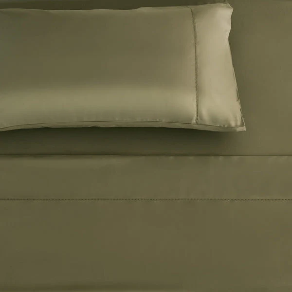 Flat Sheet, Cotton Sateen Moss - Image 2