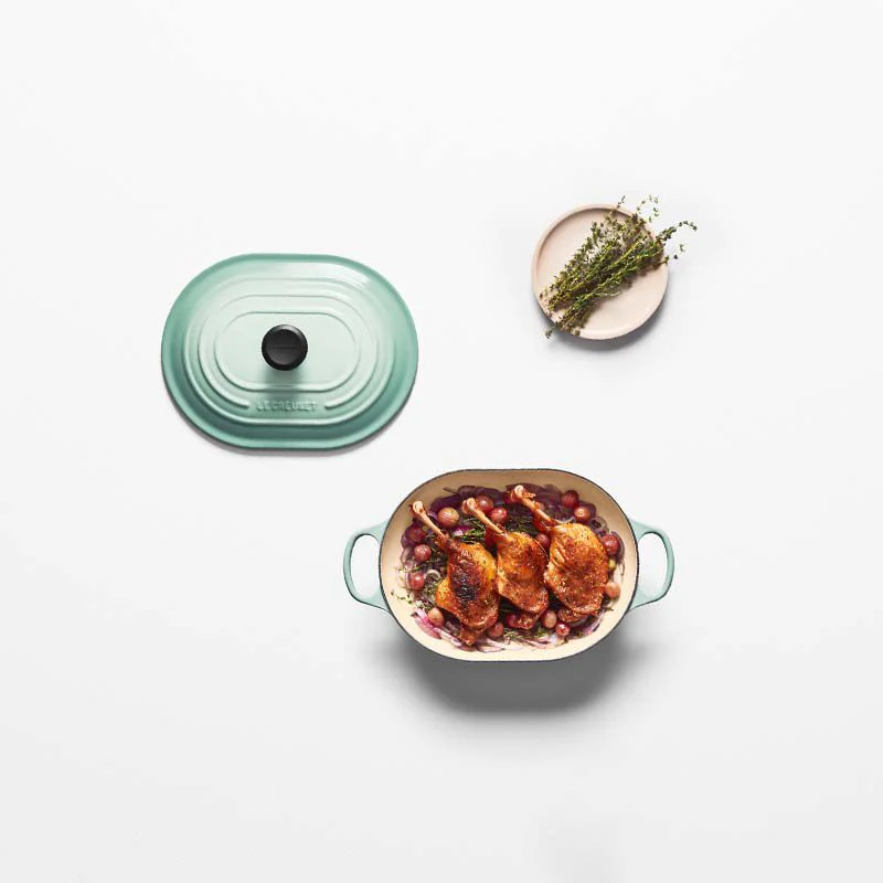 Oblong Casserole, Sage Enameled Cast Iron - Image 2
