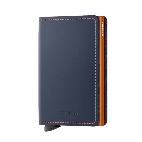 Slimwallet, Matte Night Blue & Orange - Image 1