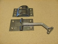 Positive Door Holder, 4" w/ a 45 Degree Hook, ZINC - Image 1