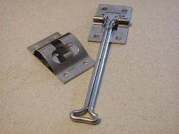 Positive Door Holder, in Stainless Steel w/Spring Hooks and/or Bracket Clips - Image 1