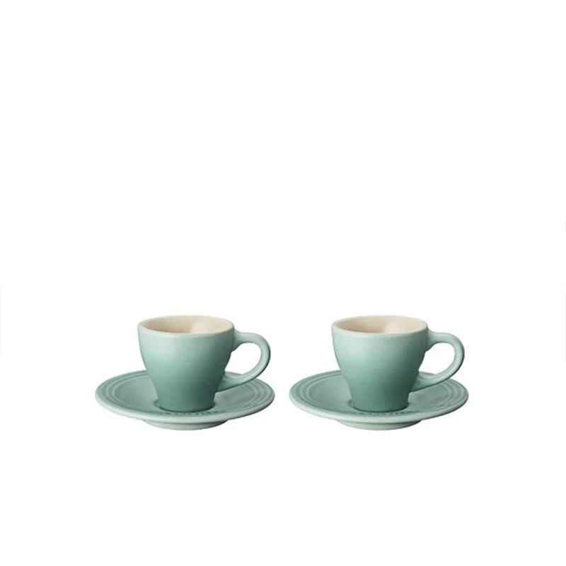 Espresso Cups & Saucers, Sage - Image 1