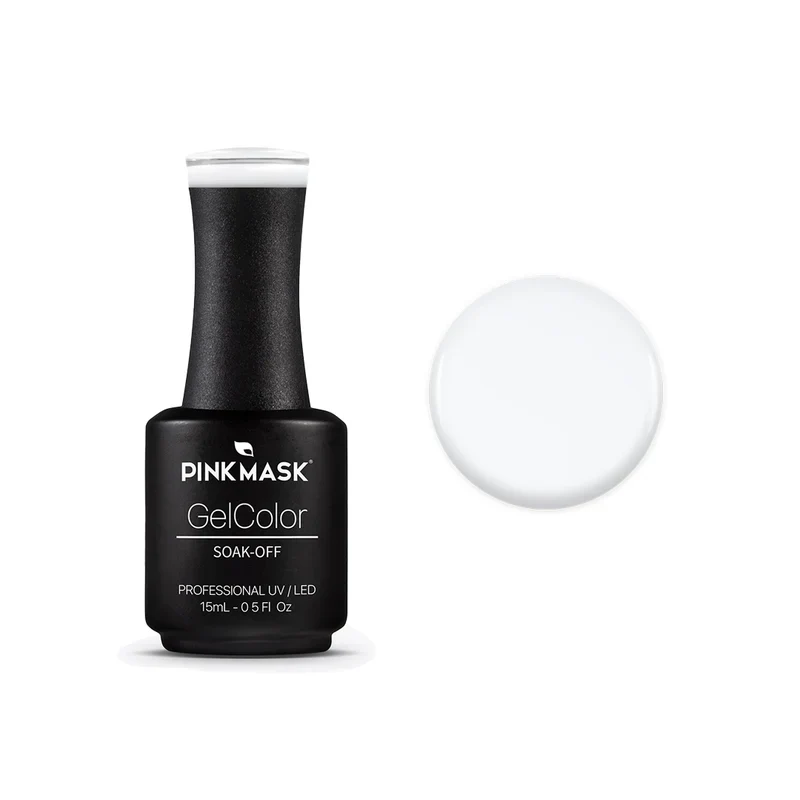Pink Mask - Gel Color White Tips - Image 1