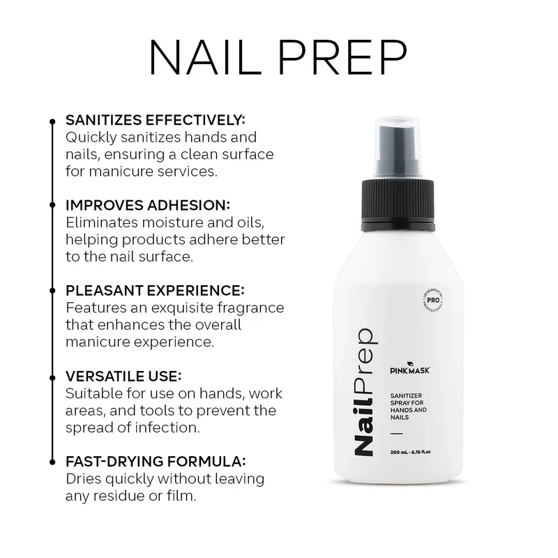Pink Mask - Nail Prep Hand Sanitizer, 200ml - Image 2