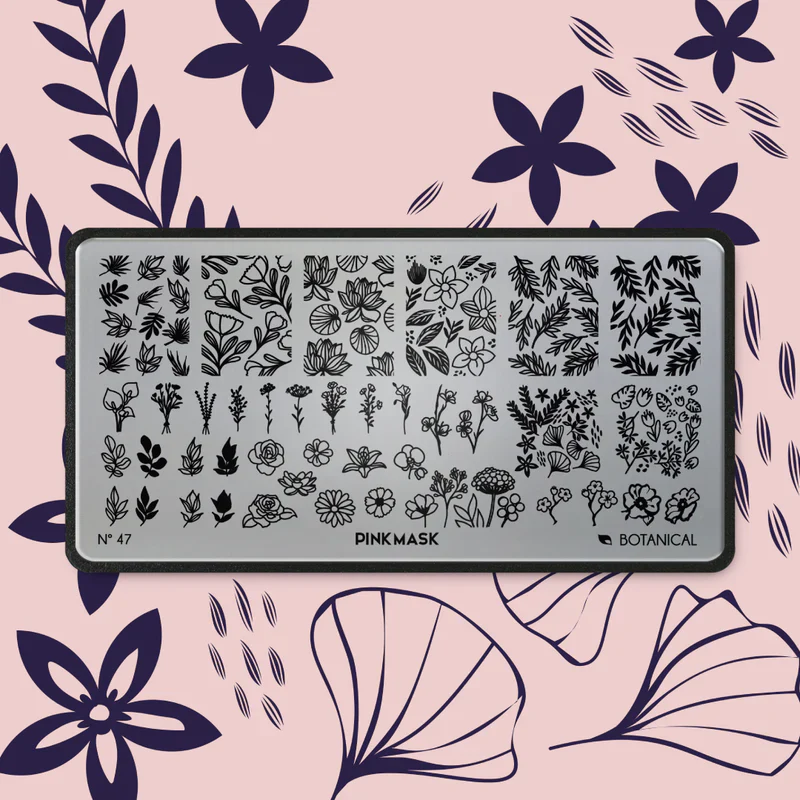 Pink Mask - Stamping Plate Botanical #47 - Image 1