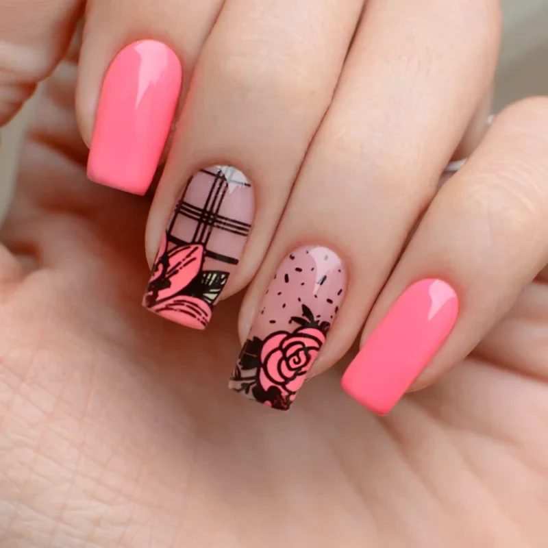 Pink Mask - Stamping Plate Flower Garden #28 - Image 2