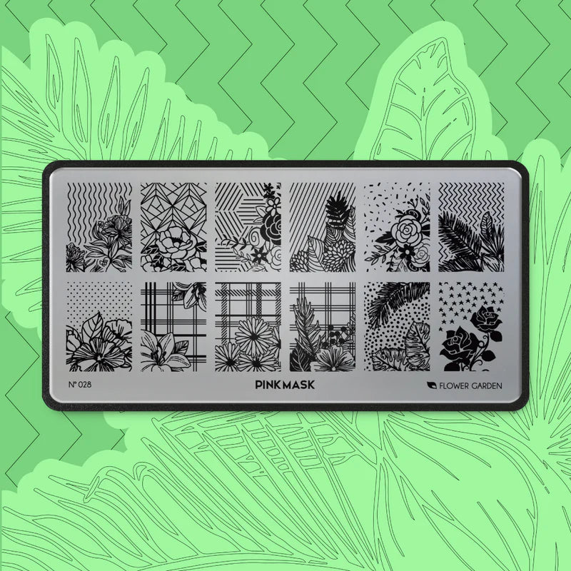 Pink Mask - Stamping Plate Flower Garden #28 - Image 1