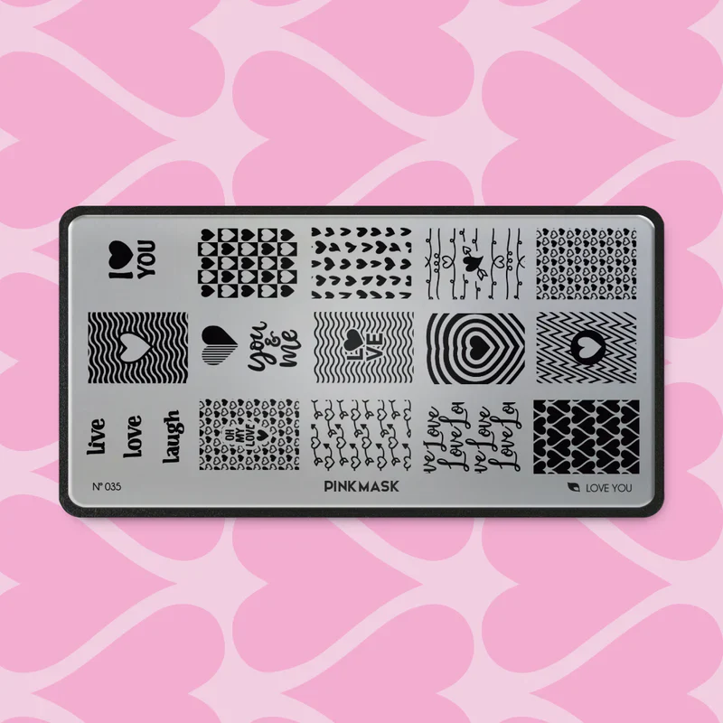 Pink Mask - Stamping Plate Love You #35 - Image 1