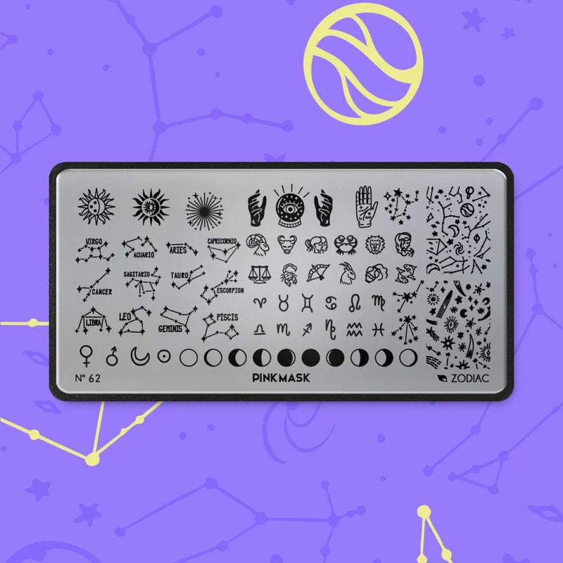 Pink Mask - Stamping Plate Zodiac #62 - Image 1