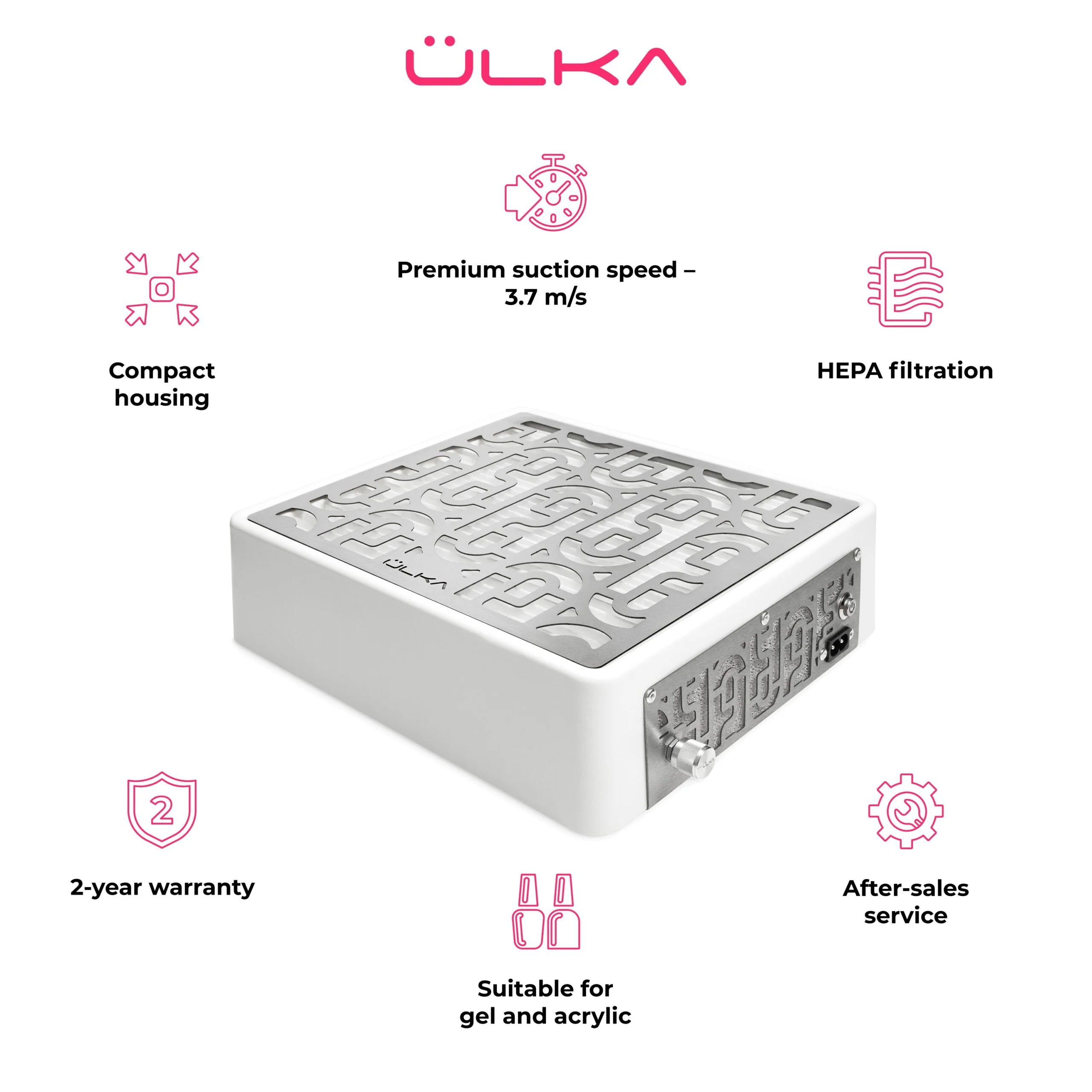 ULKA AERO Gray Desktop Nail Dust Collector - Image 3