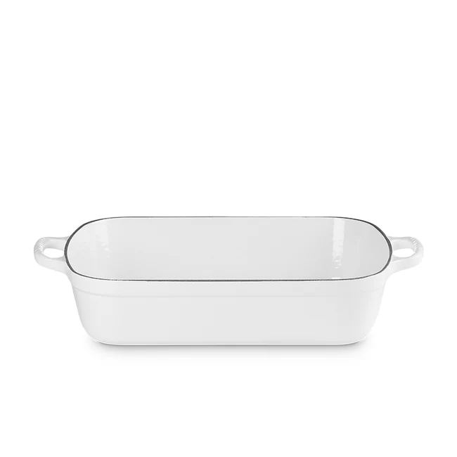 Roaster, White Enameled Cast Iron - Image 1