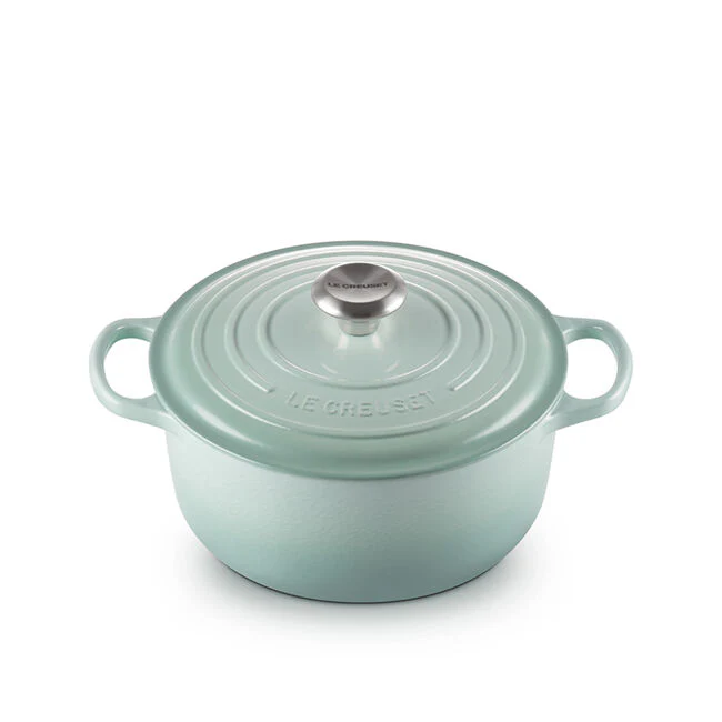 Round Dutch Ovens, Sage Enameled Cast Iron - Image 1