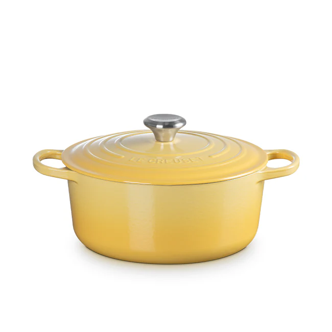 Round Dutch Ovens, Camomille Enameled Cast Iron - Image 1