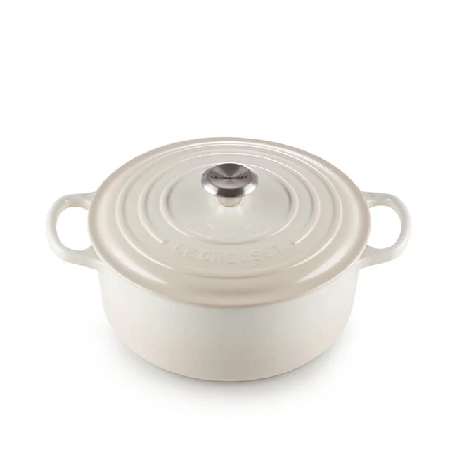 Round Dutch Ovens, Meringue Enameled Cast Iron