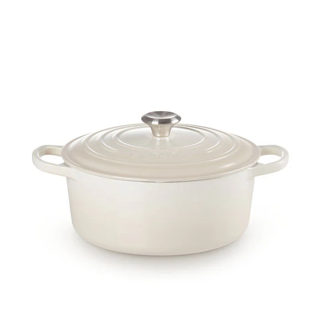 Round Dutch Ovens, Meringue Enameled Cast Iron - Image 2