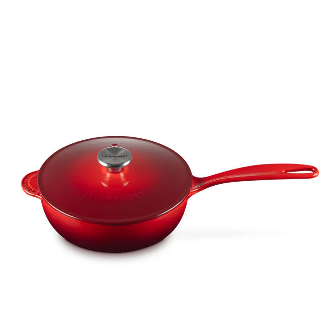 Saucier Pan, Cerise Enameled Cast Iron - Image 1