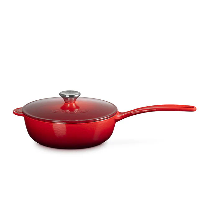 Saucier Pan, Cerise Enameled Cast Iron - Image 2