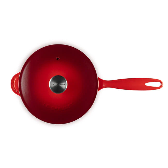 Saucier Pan, Cerise Enameled Cast Iron - Image 3