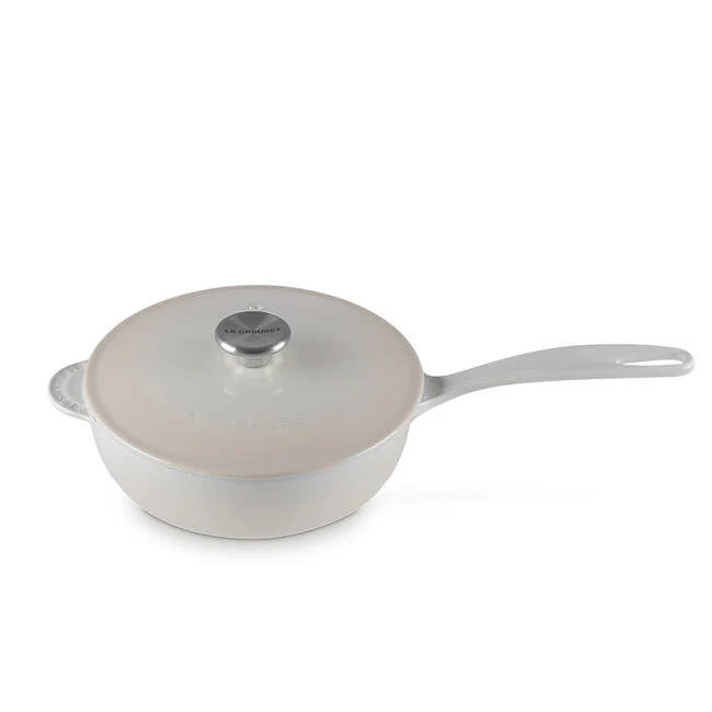 Saucier Pan, Meringue Enameled Cast Iron