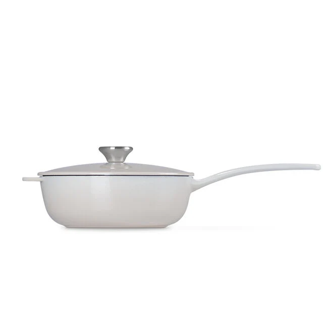 Saucier Pan, Meringue Enameled Cast Iron - Image 2