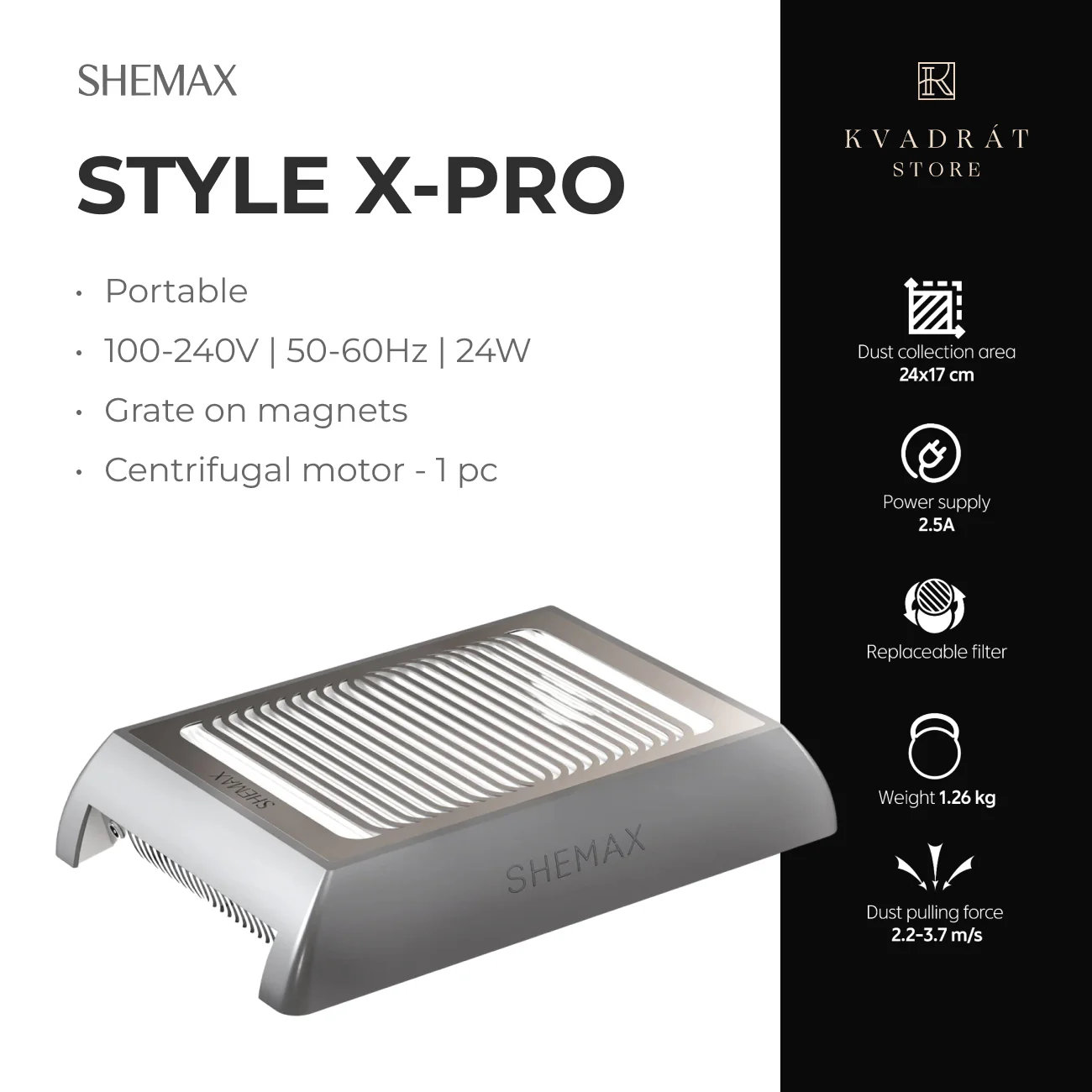 SHEMAX Style X-Pro Pink Nail Dust Collector - Image 3