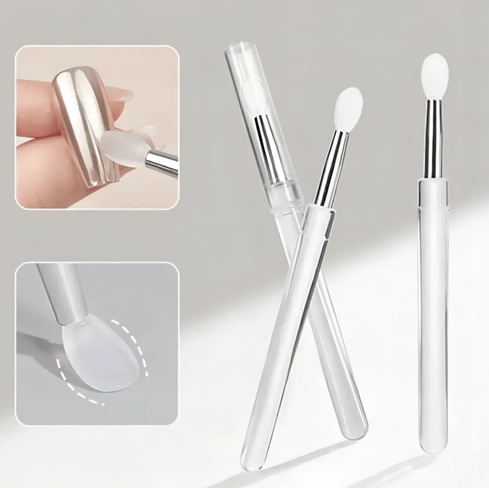 Silicone Nail Chrome Powder Applicator Brush - Image 1