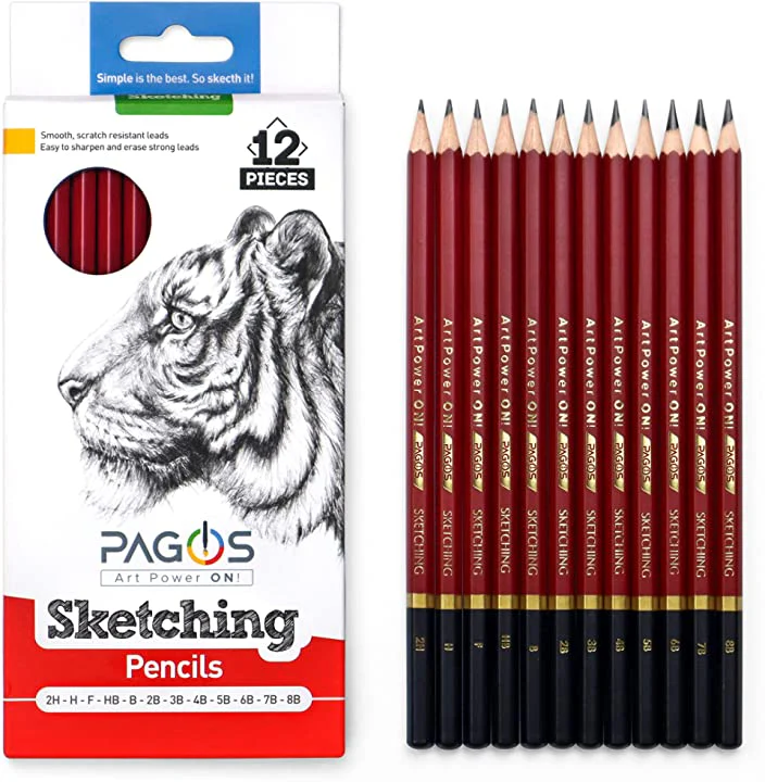 Skecthing Pencils 12 Pieces Set - Image 1