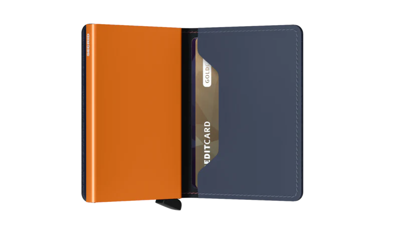 Slimwallet, Matte Night Blue & Orange - Image 2