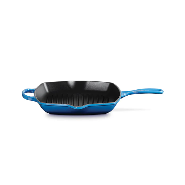 Square Skillet Grill, Blueberry Enameled Cast Iron