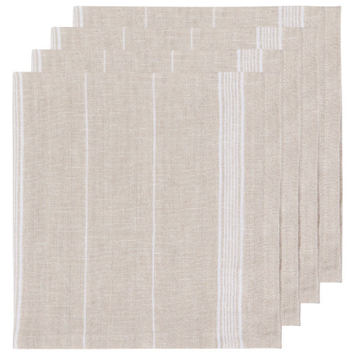 Linen Cloth Napkin Set, White - Image 1