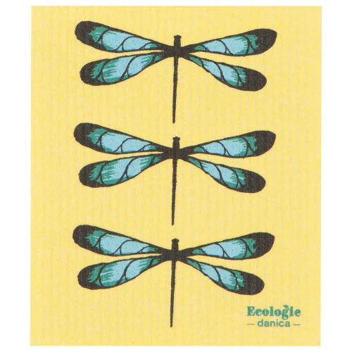 Swedish Dish Cloth Dragonfly Yellow - Image 1