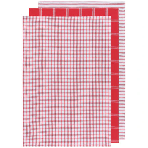 Dish Towel Set Tic-Tac-Toe Red - Image 1