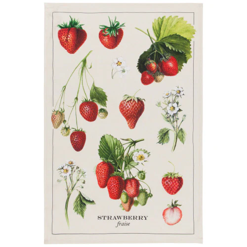 Tea Towel Vintage Strawberry - Image 1