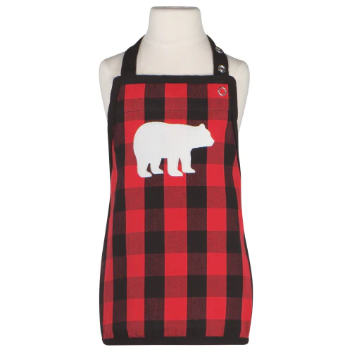 Junior Apron - Buffalo Check Bear - Image 1