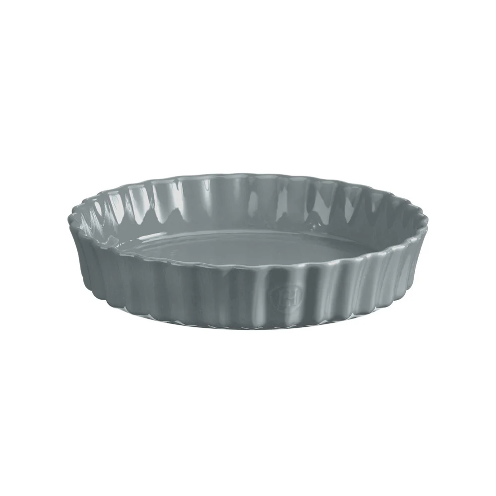 Ceramic Deep Flan Dish, Pearl Grey