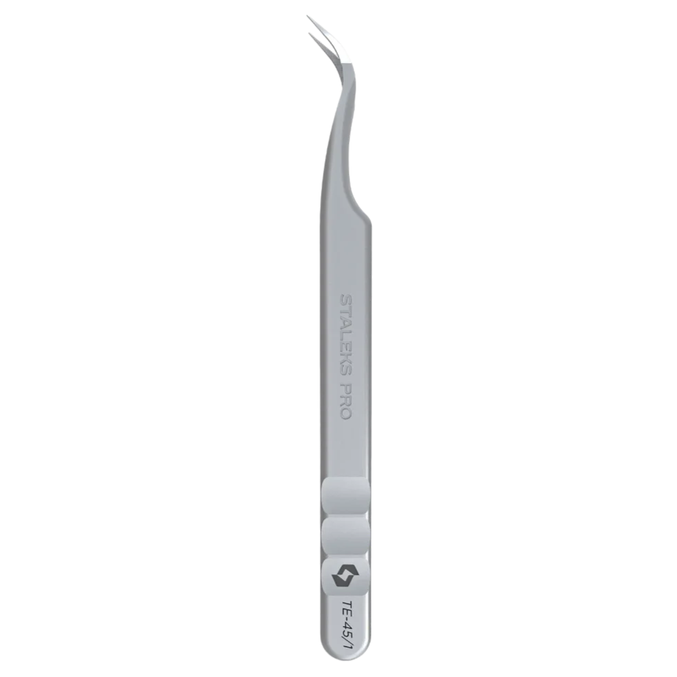 STALEKS PRO EXPERT 45 TYPE 1 PROFESSIONAL EYELASH TWEEZERS CURVED TE-45/1 - STALEKS™ - Image 2
