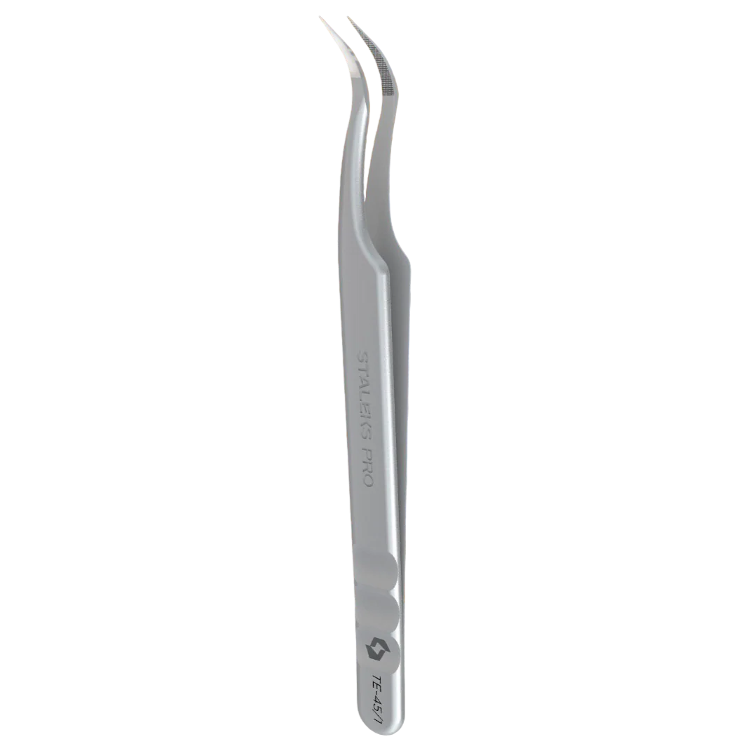 STALEKS PRO EXPERT 45 TYPE 1 PROFESSIONAL EYELASH TWEEZERS CURVED TE-45/1 – STALEKS™