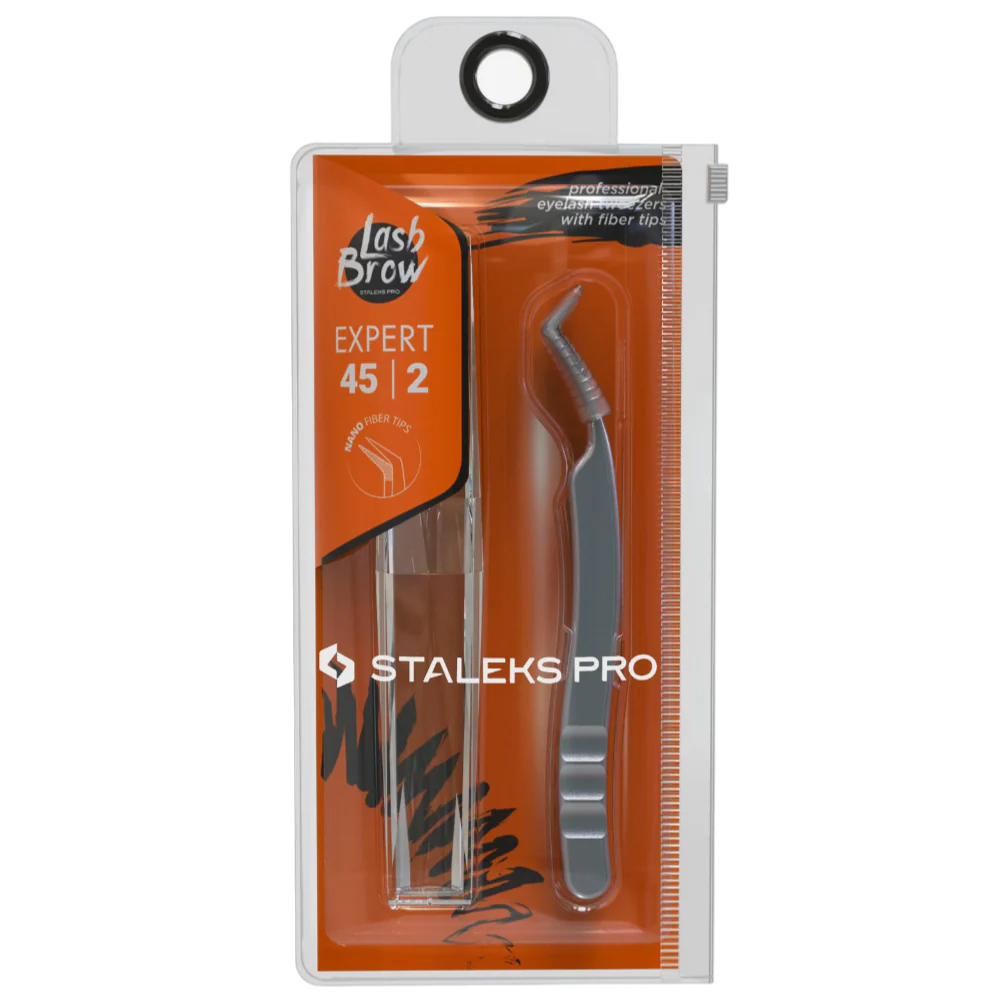 STALEKS PRO EXPERT 45 TYPE 2 PROFESSIONAL EYELASH TWEEZERS L-SHAPED TE-45/2 - STALEKS™ - Image 3