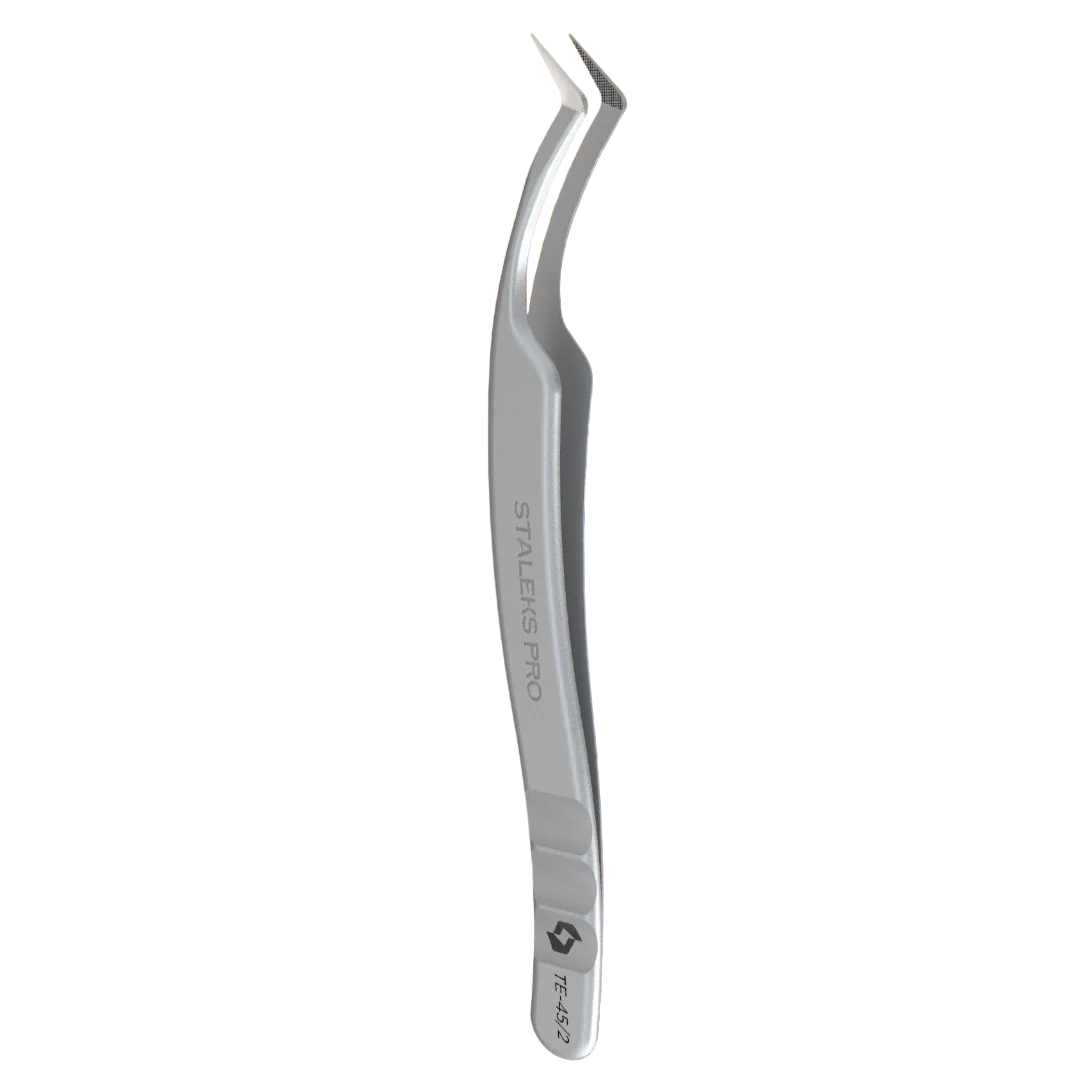 STALEKS PRO EXPERT 45 TYPE 2 PROFESSIONAL EYELASH TWEEZERS L-SHAPED TE-45/2 – STALEKS™
