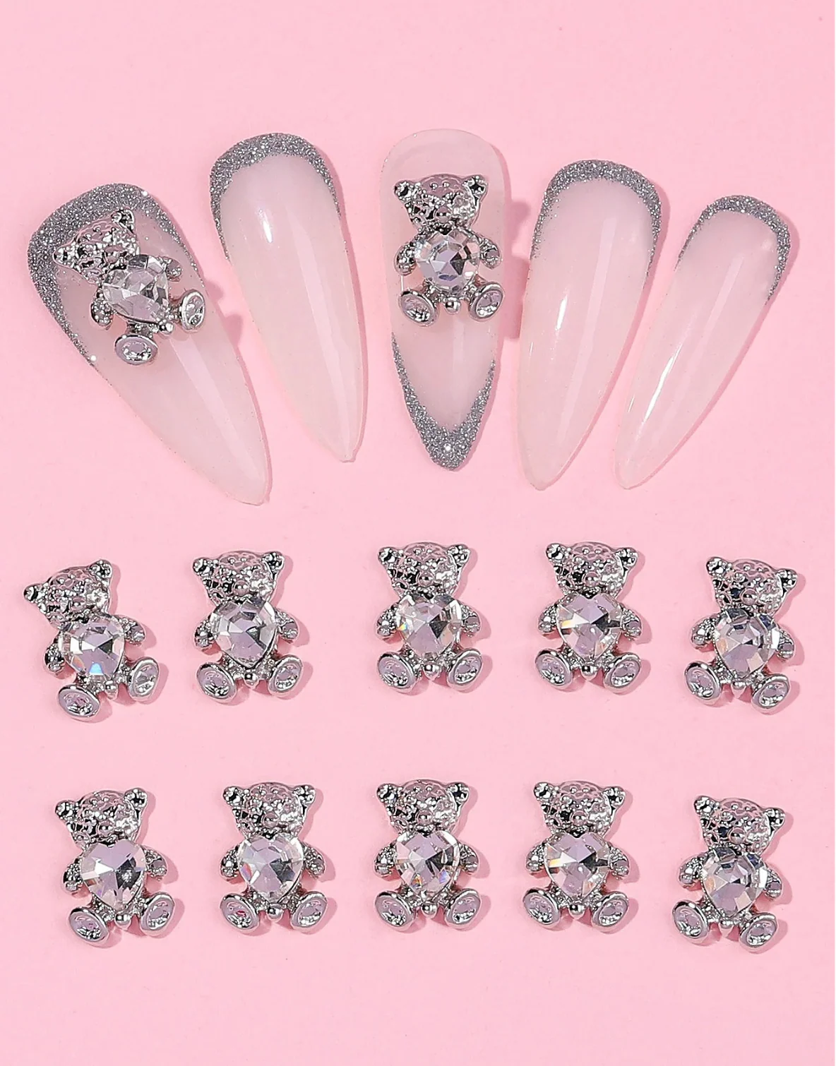 Teddy Bear Nail Charms for Nail Designs - Image 1