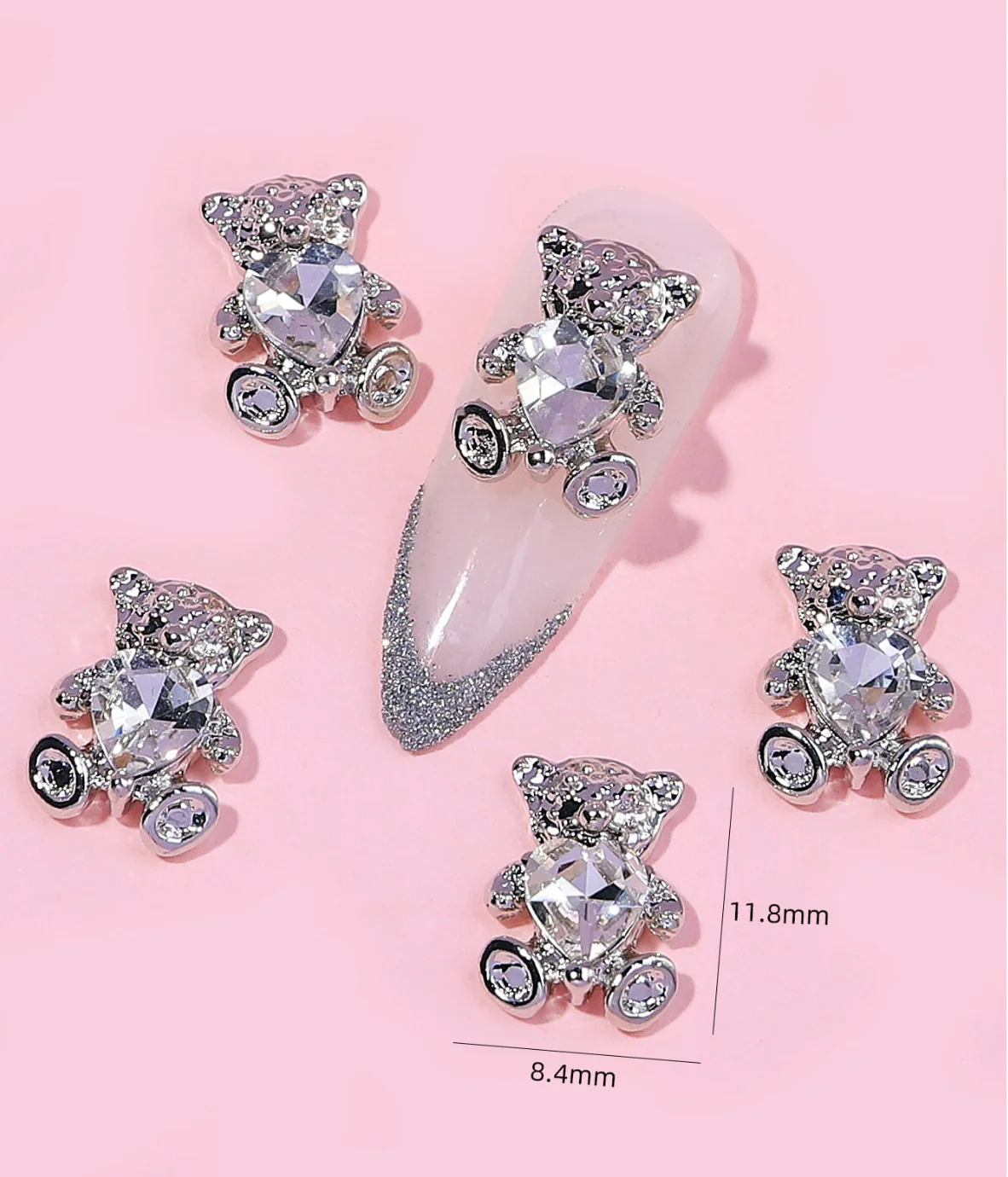 Teddy Bear Nail Charms for Nail Designs - Image 2