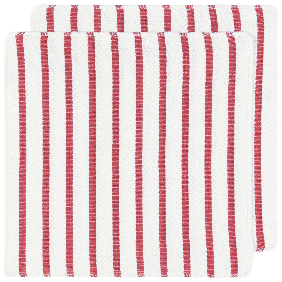 Basketweave Dishcloth Set  -  Red - Image 1